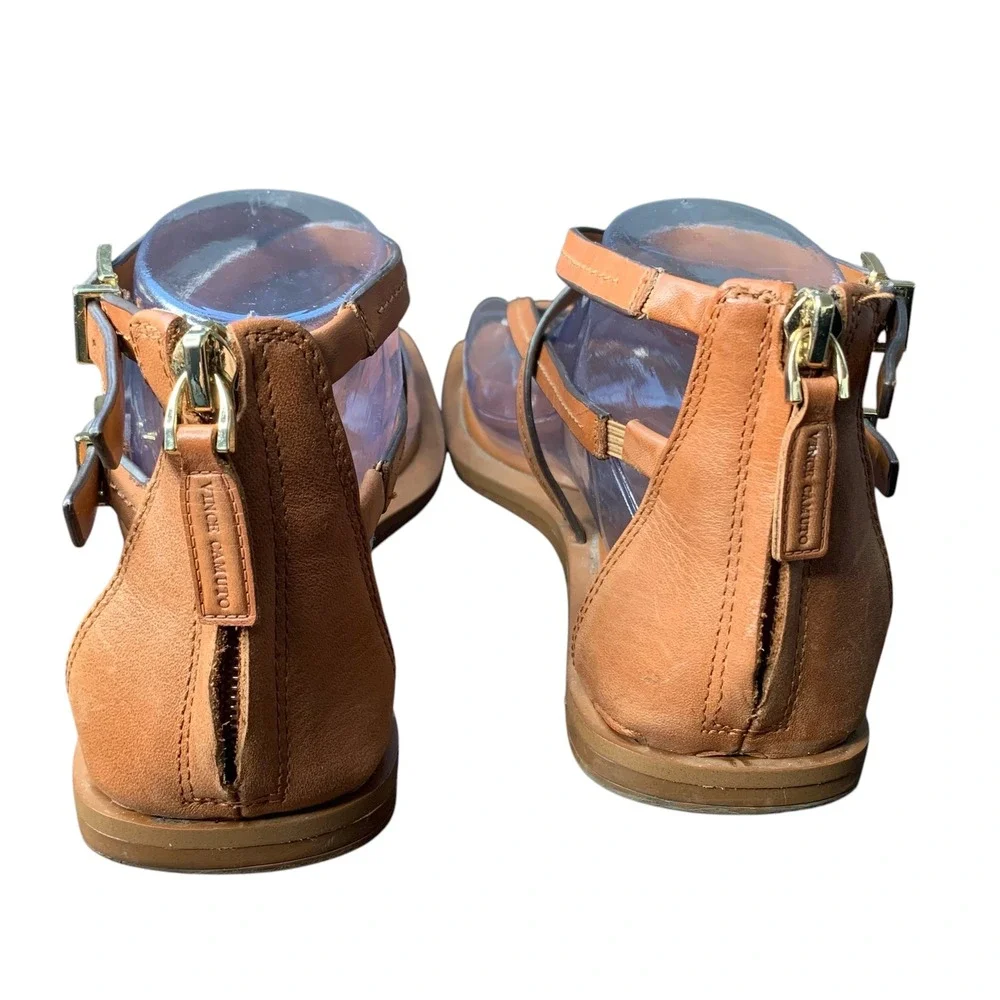 Vince Camuto Brenndie leather warm apricot‎ strappy sandal. Size 8.5